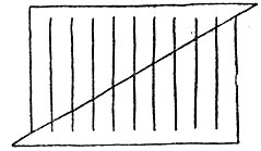 Рис. 51. Разрежем прямоугольник по пунктирной линии и сдвинем нижнюю часть влево вниз