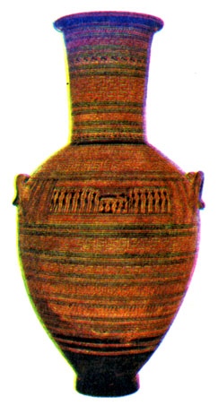 Дипилонская амфора. VIII в. до н. э. Типичный образец 'геометрического стиля' периода гомеровской Греции
