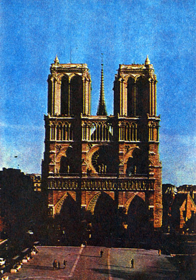 Собор Парижской Богоматери (Нотр-Дам де Пари). Западный фасад. 1163-1257
