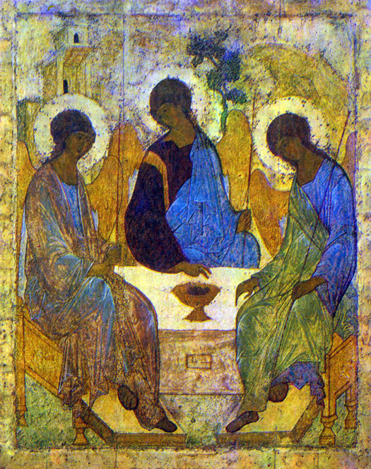 Андрей Рублев. Троица. Начало XV в. Икона из Троицкого собора Троице-Сергиева монастыря