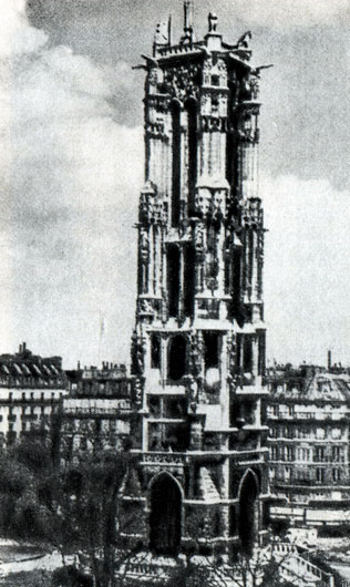 Башня Сен-Жак в Париже, на которой Паскаль проводил физические опыты