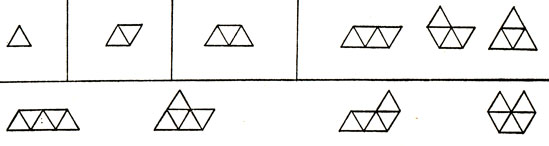 Рис. 134. Треугольные монстры до пятого порядка