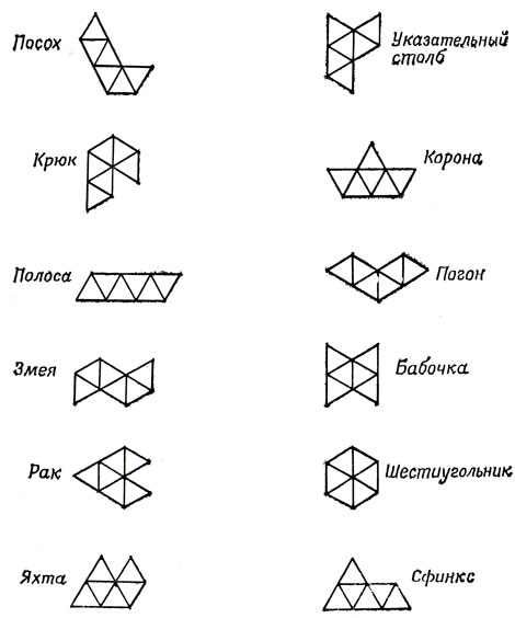 Рис. 139. Треугольные монстры из шести элементов